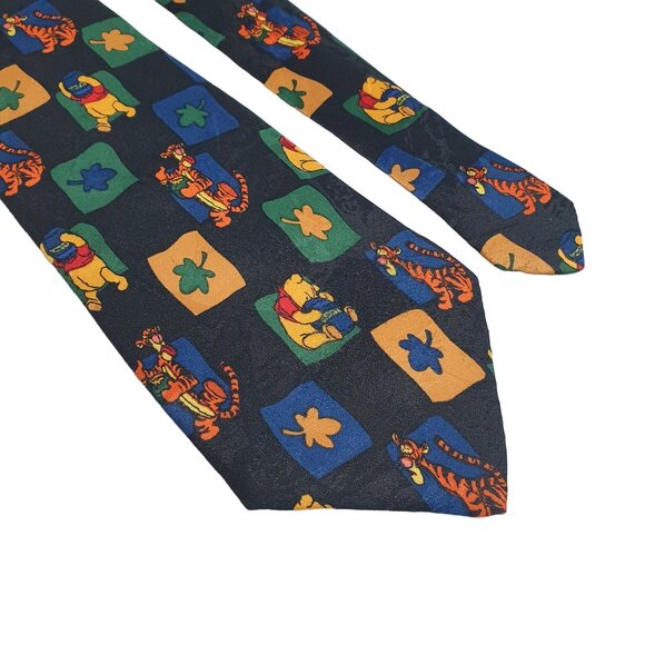 Disney Winnie The Pooh Tigger Silk Tie Men Neckwear Fall Leaf Honey Collectable - Picture 2 of 5
